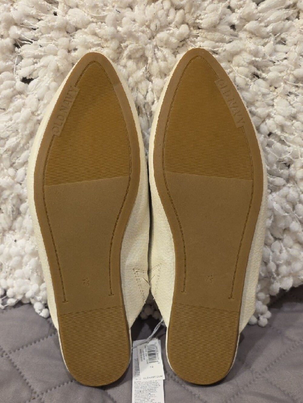 Old Navy Cream Faux Leather Slip-On Pointed Mules - Picture 10 of 16